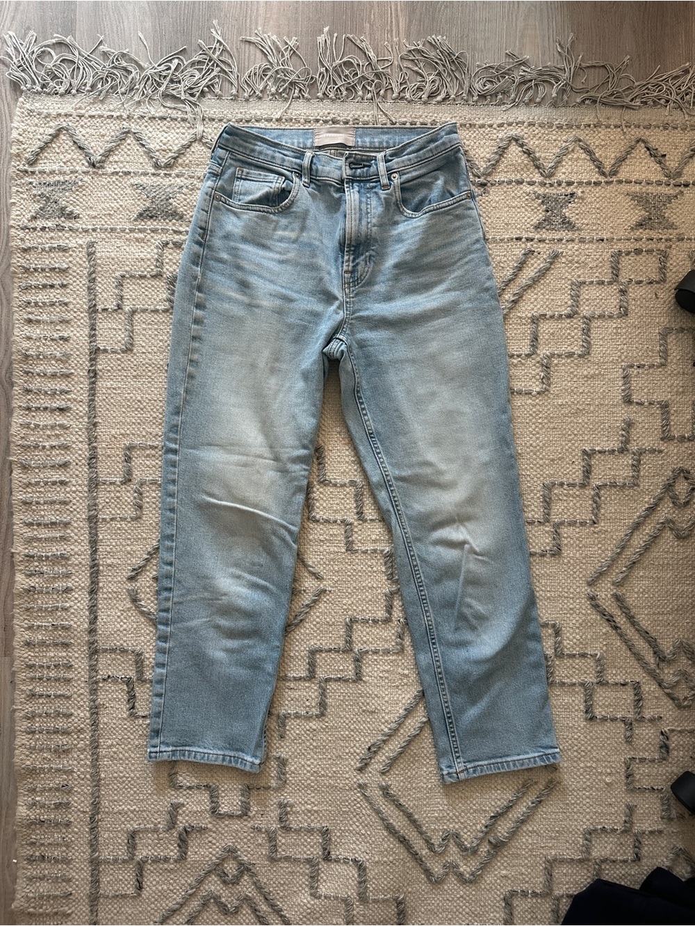 Everlane Light Wash Blue High-Rise Straight Jeans
